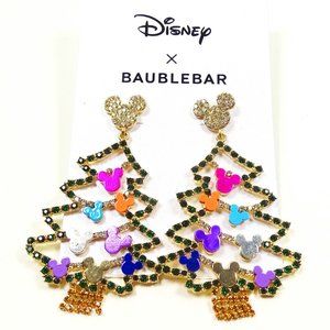 DISNEY BOUBLEBAR Mickey Mouse Christmas Tree Dangle Earrings